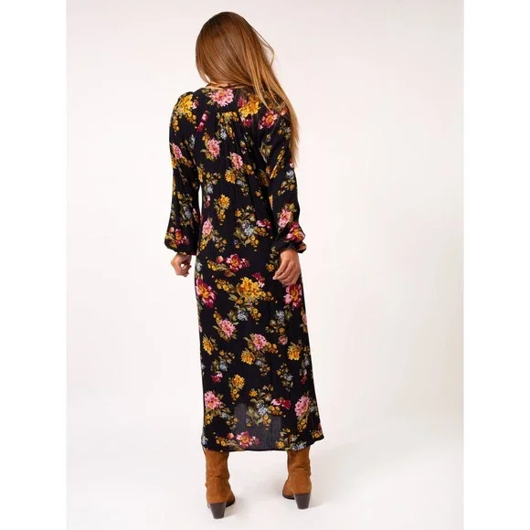 Natural Life Rowan Side Slit Midi Dress Floral Print Boho Cottagecore Whimsy XL - Picture 2 of 8